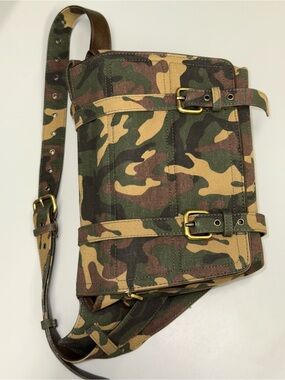 Dries Van Noten Camouflage Belt Sling Bag - Green/Brown/Tan